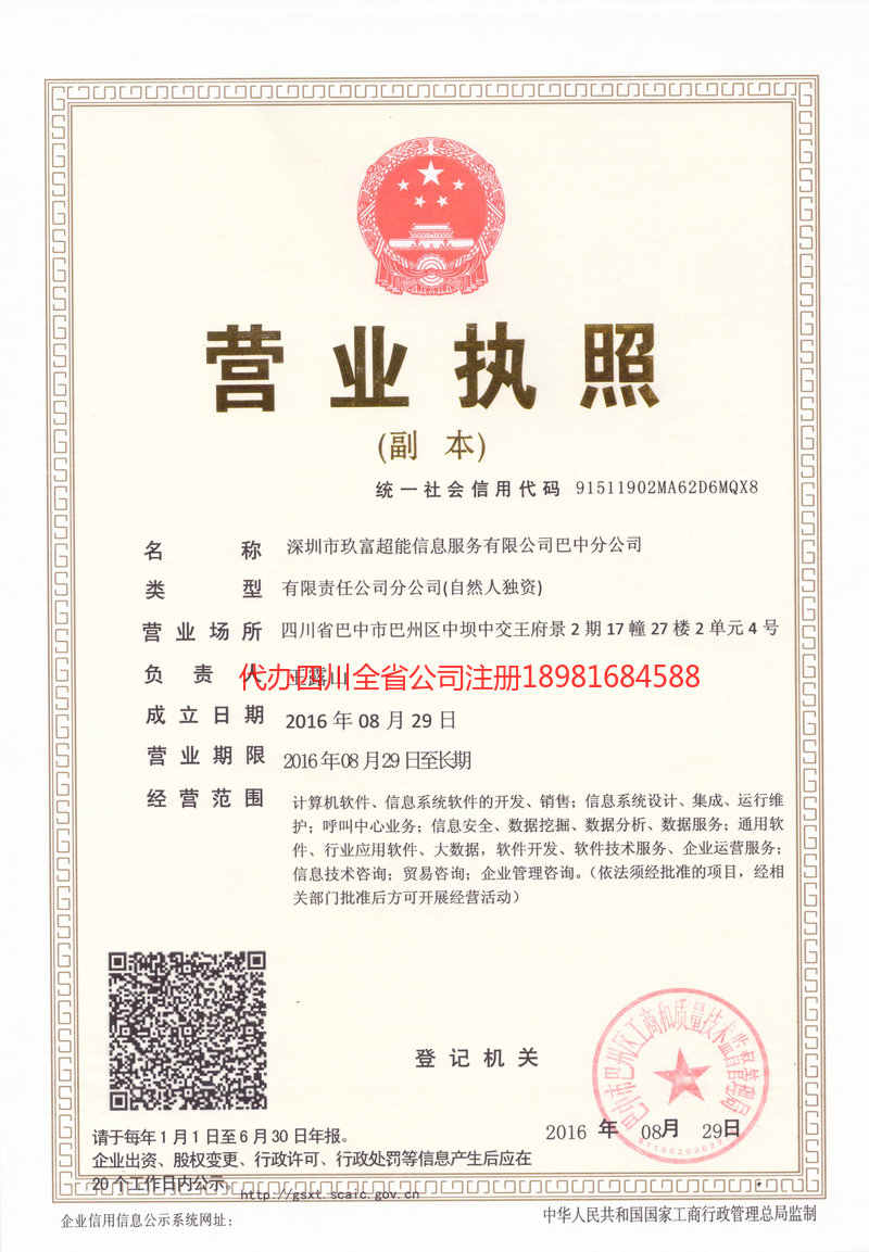 广元广元玖富超能信息服务有限公司